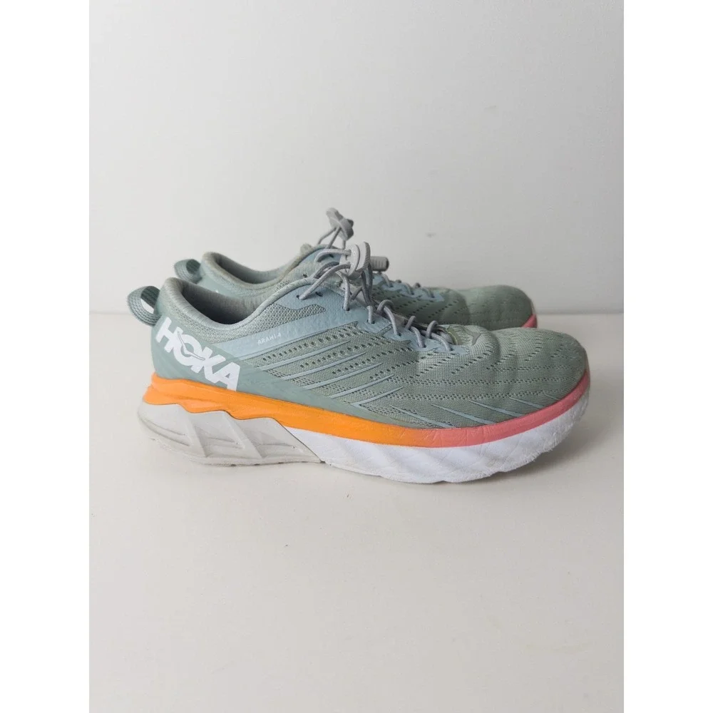 Hoka Arahi 4 Teal Green Shoes Womens‎ US 9 Running Sneakers Drawstring